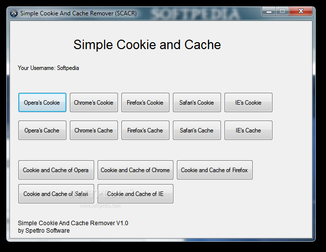 Simple Cookie and Cache Remover