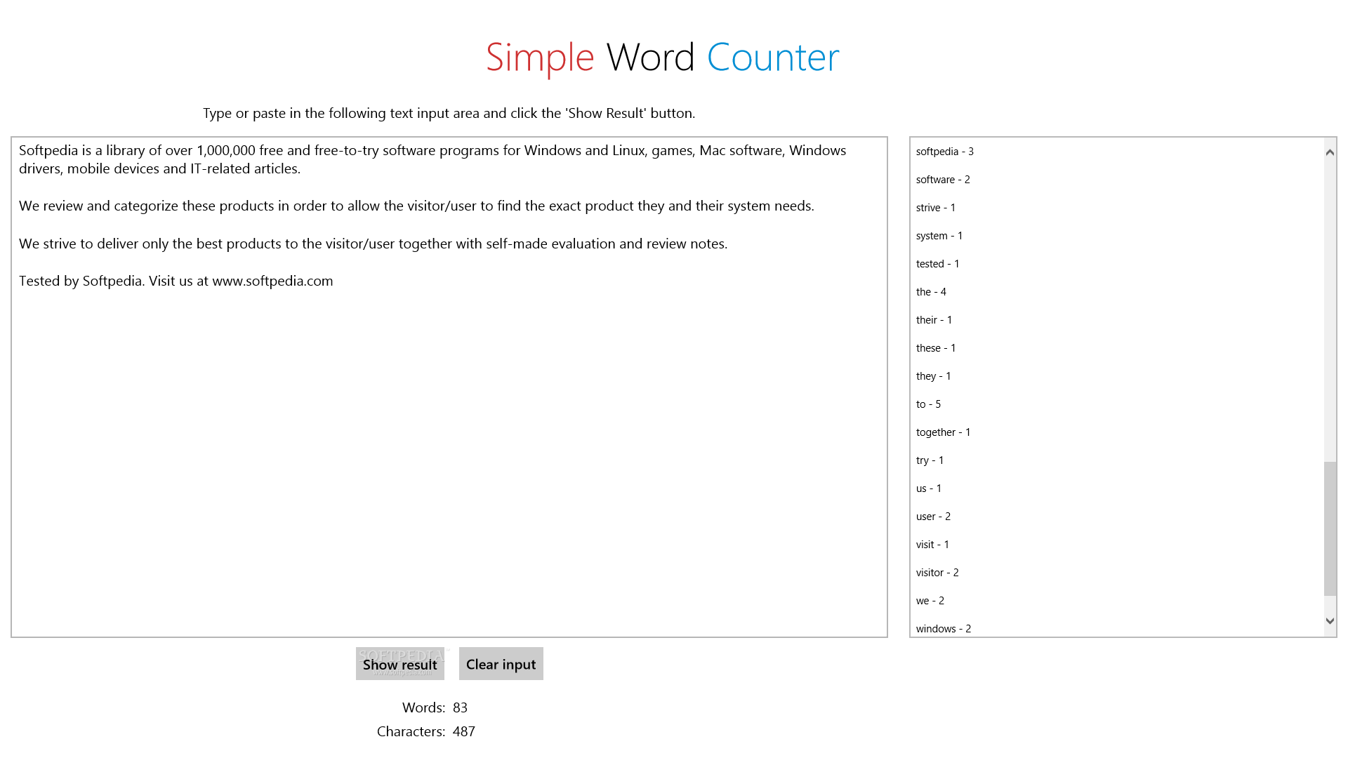 Simple Word Counter