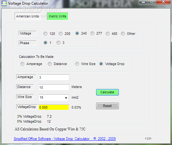 Voltage Drop Calculator