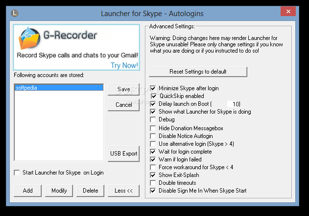 Launcher for Skype (formerly Skype Launcher)