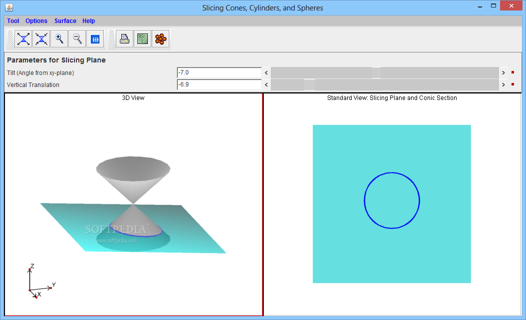 Slicing Cones, Cylinders, and Spheres