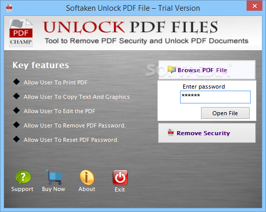 Softaken Unlock PDF File