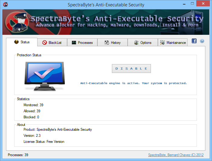 SpectraByte's Anti-Executable Security