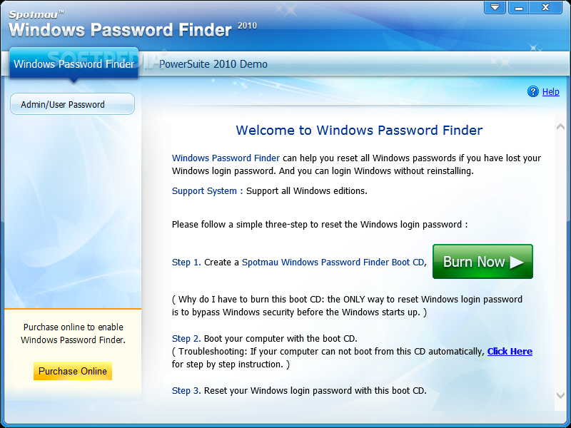 Spotmau Windows Password Finder