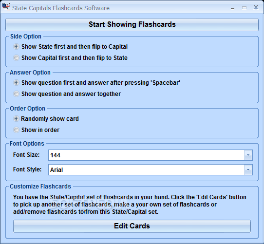 State Capitals Flashcards Software