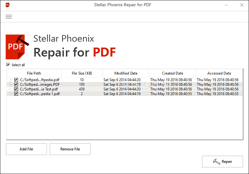 Stellar Repair for PDF