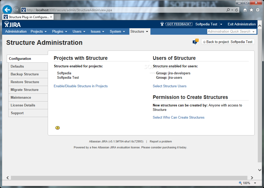 Structure for JIRA