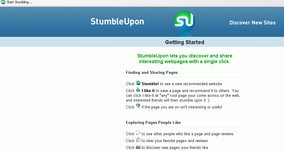 StumbleUpon Toolbar For Internet Explorer