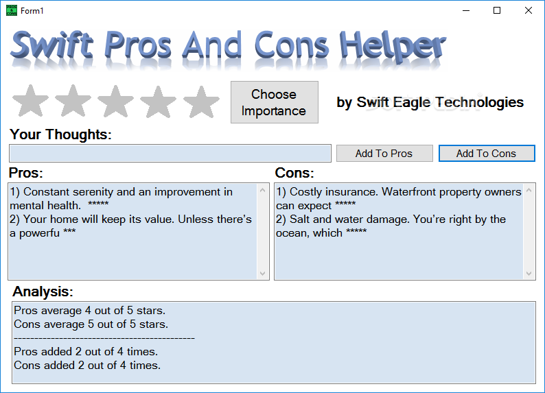 Swift Pros And Cons Helper