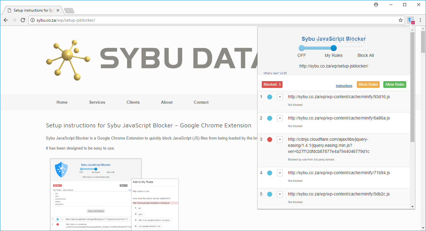 Sybu JavaScript Blocker