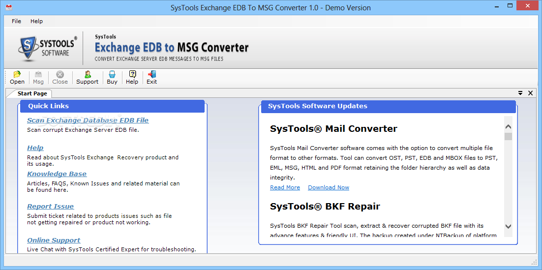 SysTools Exchange EDB to MSG Converter