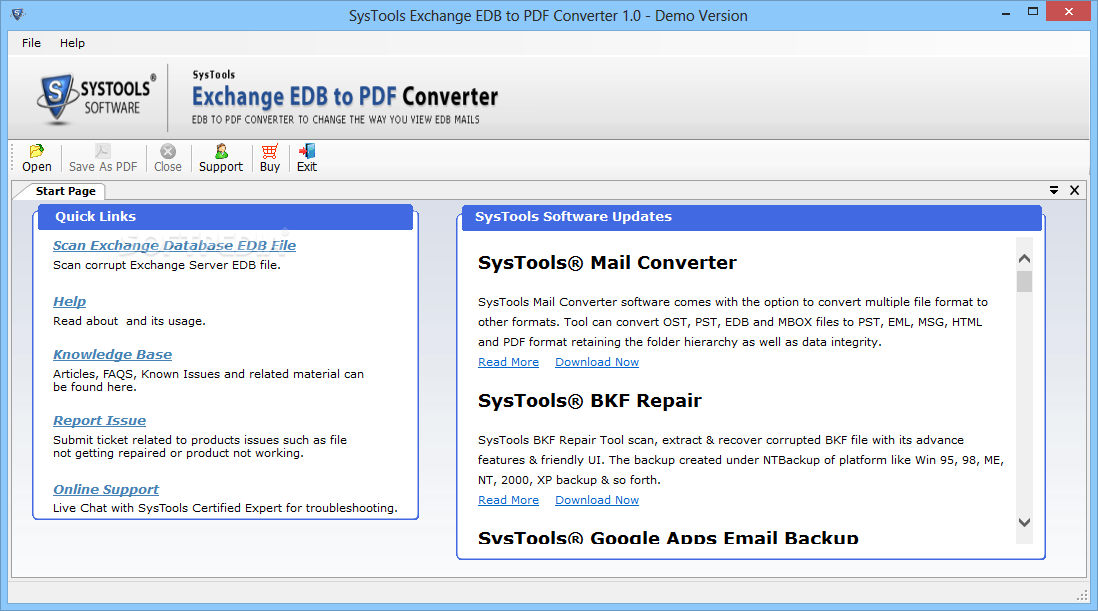 SysTools Exchange EDB to PDF Converter