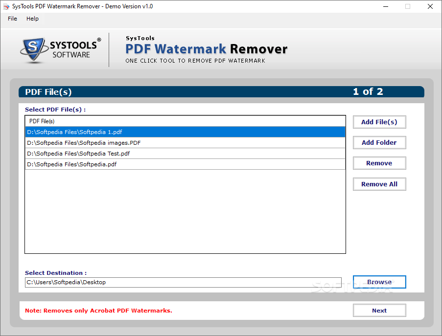 SysTools PDF Watermark Remover