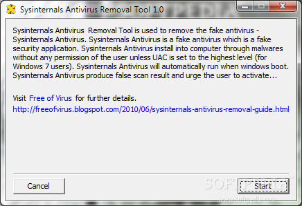 Sysinternals Antivirus Removal Tool
