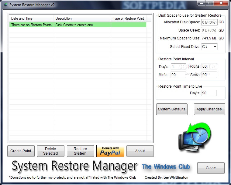 System Restore Manager