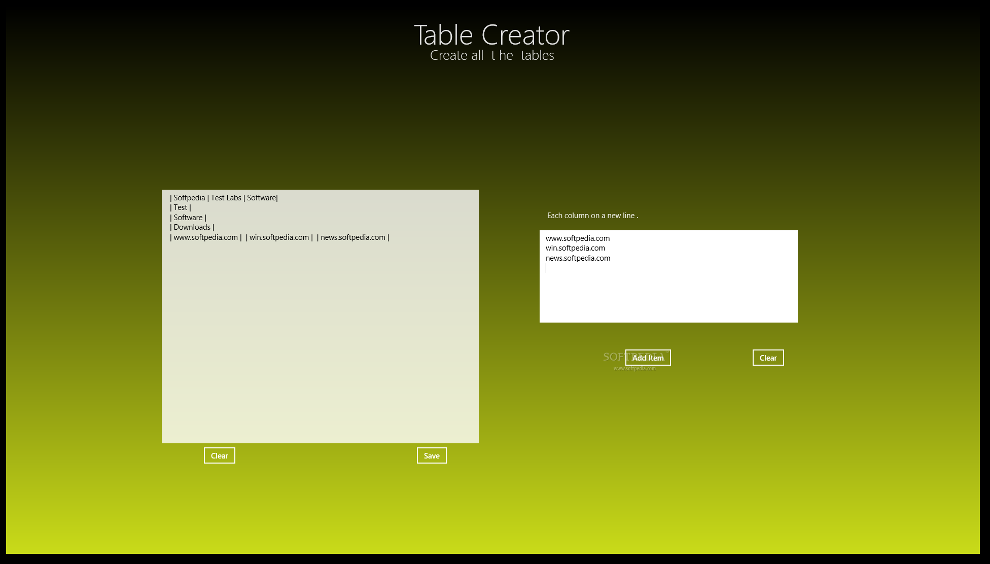 Table Creator