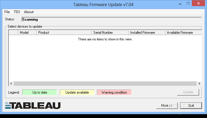 Tableau Firmware Update