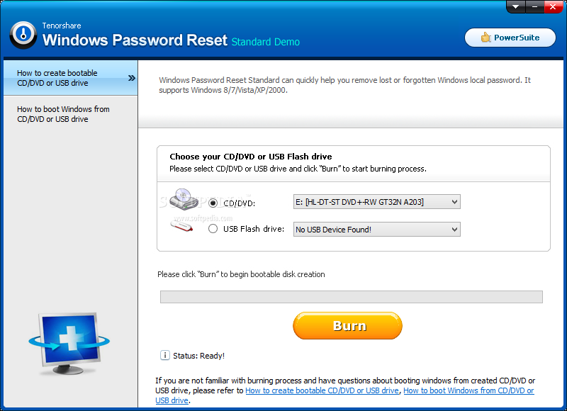 Tenorshare Windows Password Reset Standard