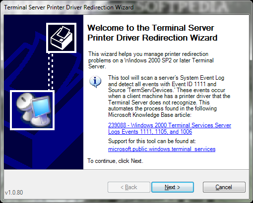 Terminal Server Printer Redirection Wizard