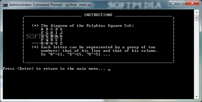 The Polybius Square Encoder / Decoder