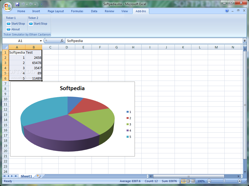 Ticker Simulator Add-In for Excel