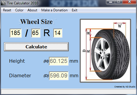 Tire Calculator 2010