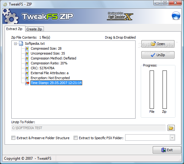 TweakFS Zip Utility for FSX