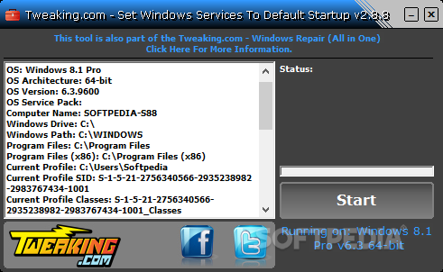 Set Windows Services To Default Startup