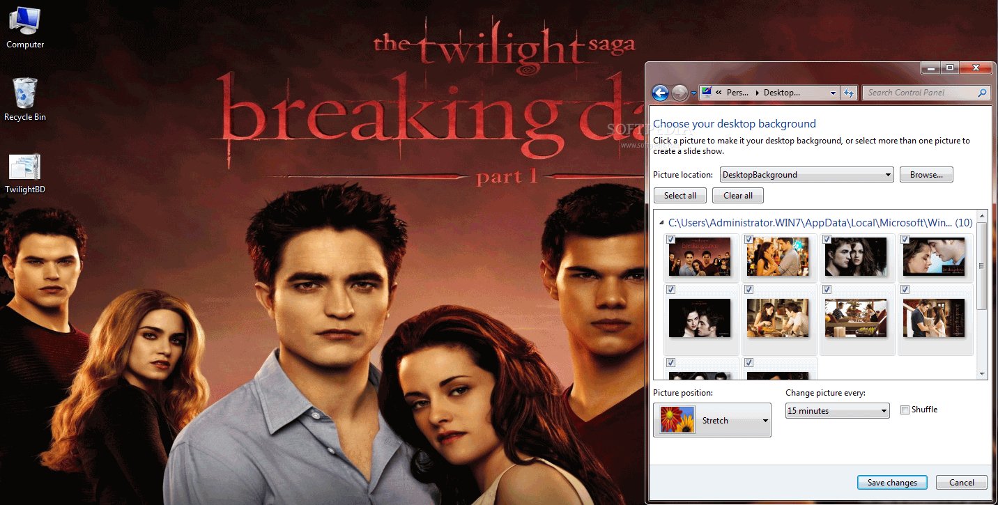 Twilight Saga Breaking Dawn Windows 7 Theme