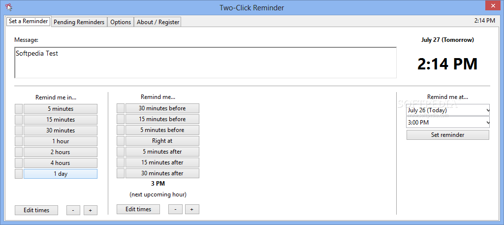 Two-Click Reminder
