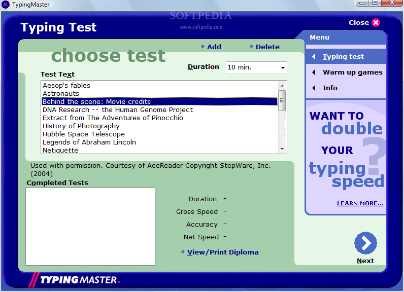 TypingMaster Typing Test
