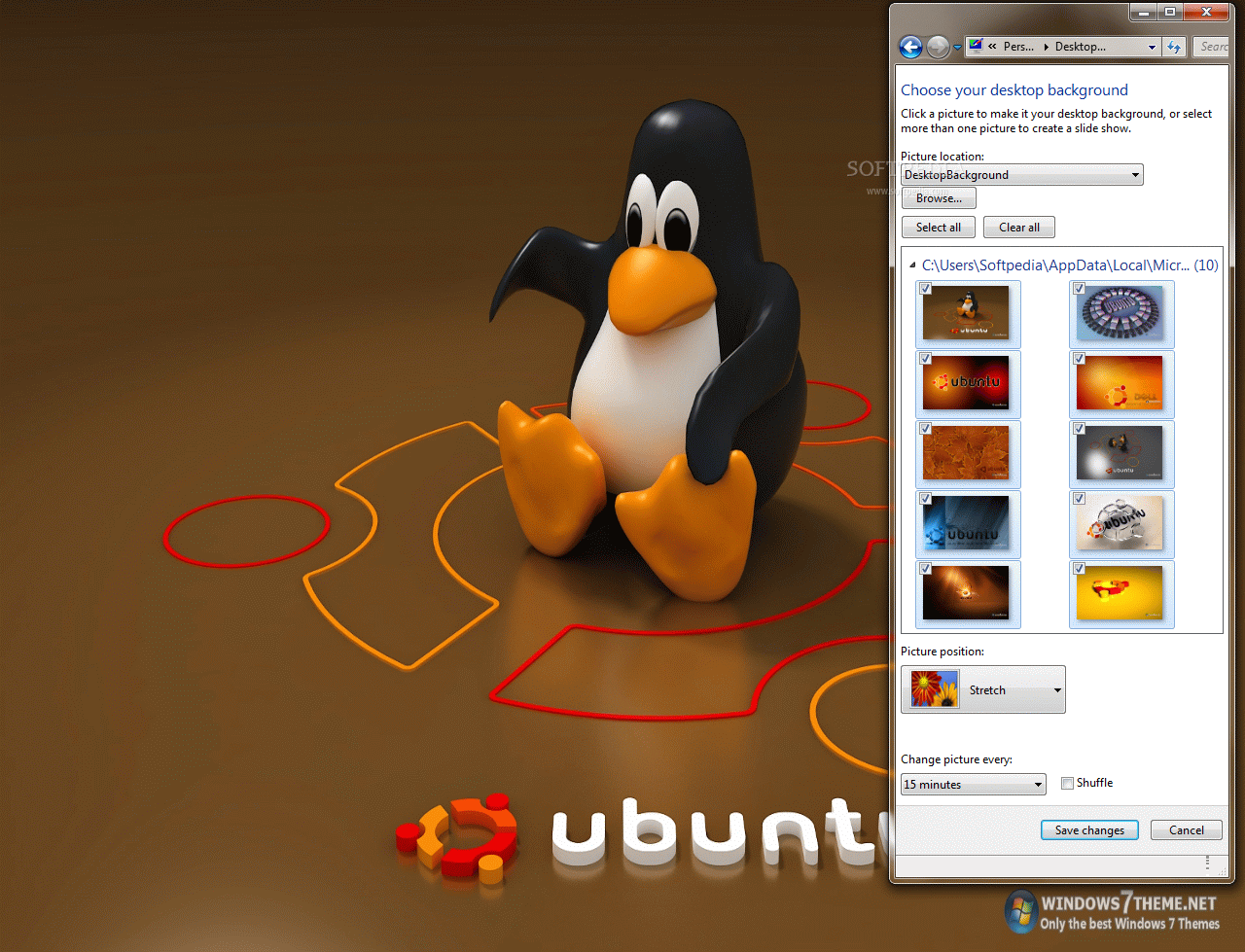Ubuntu Linux Windows 7 Theme