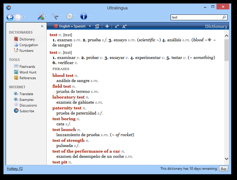 Ultralingua Spanish-English Dictionary
