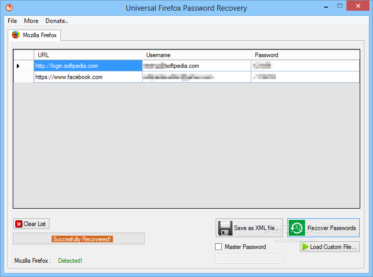 Universal Firefox Password Recovery