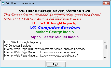 VC Black Screen Saver