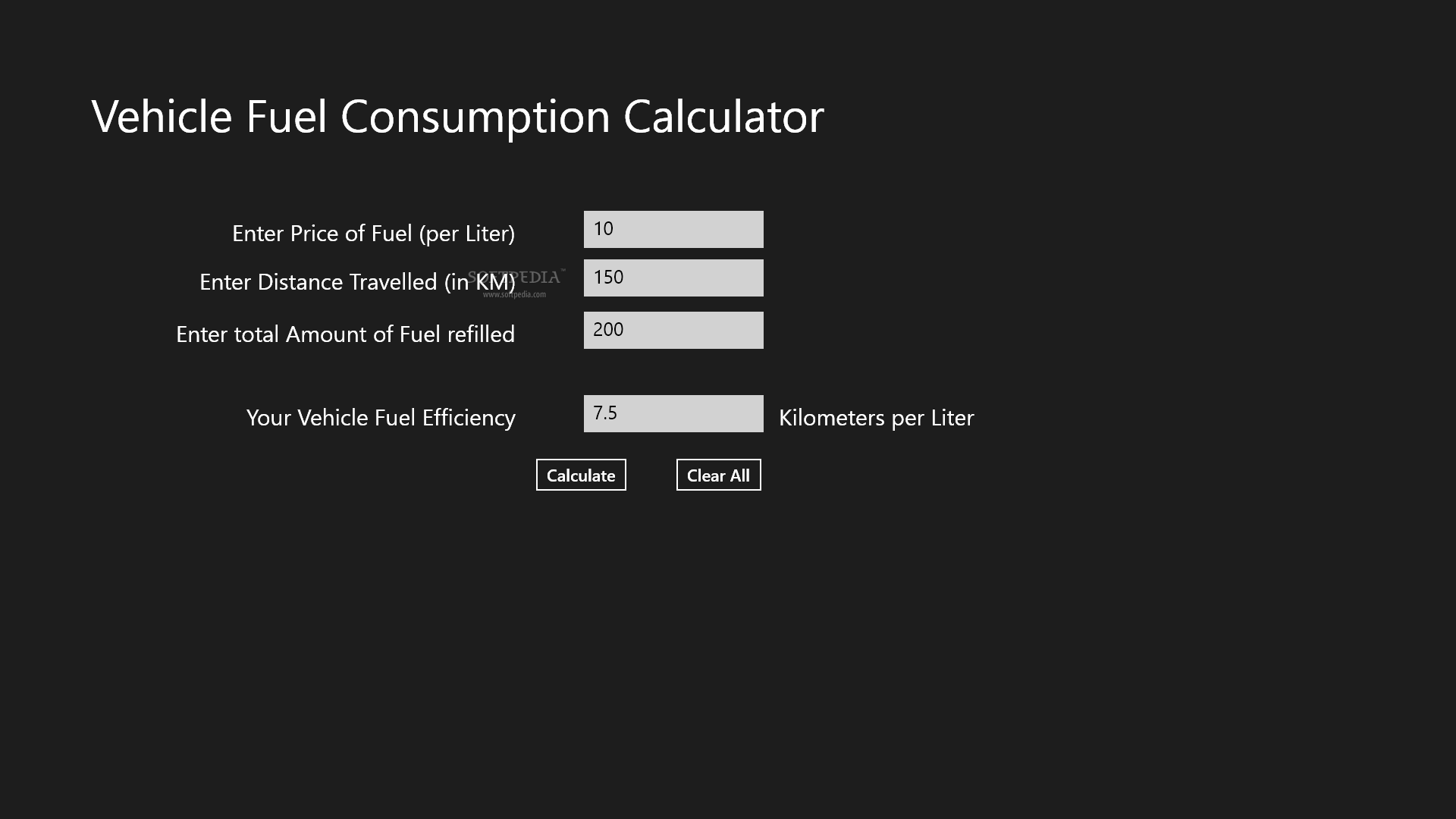 Vehicle Fuel Consumption Calculator