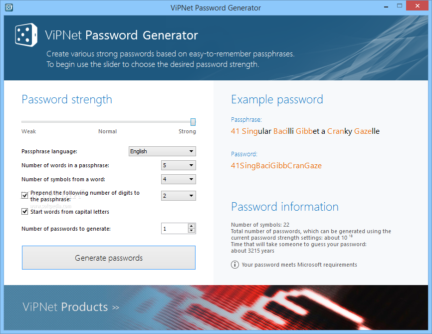 ViPNet Password Generator (formerly ViPNet Password Roulette)