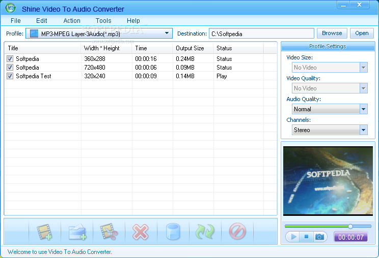 Shine Video to Audio Converter