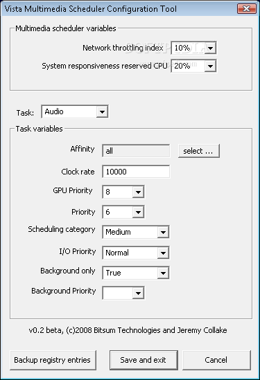 Vista Multimedia Scheduler Configuration Tool