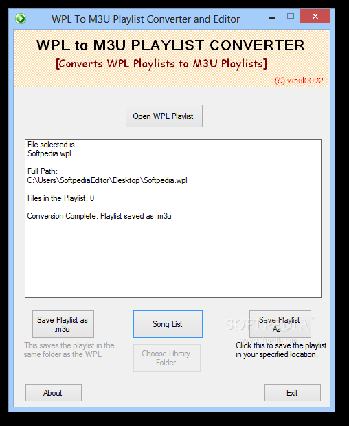 WPL To M3U Playlist Converter and Editor