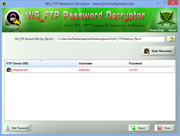 WS_FTP Password Decryptor Portable