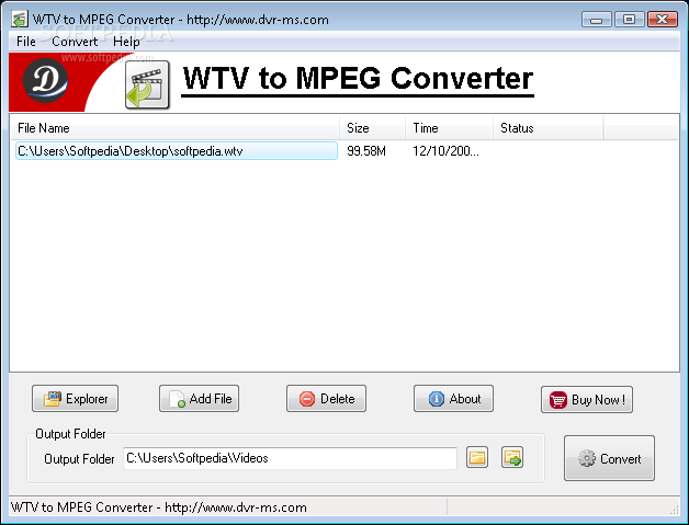 WTV to MPEG2 Converter