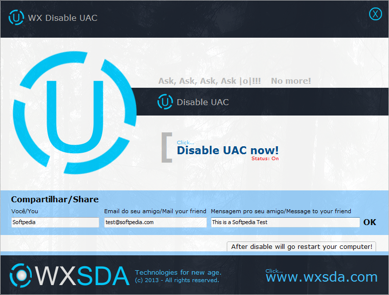 WX Disable UAC