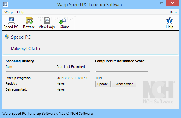 Warp Speed PC Tune-up Software