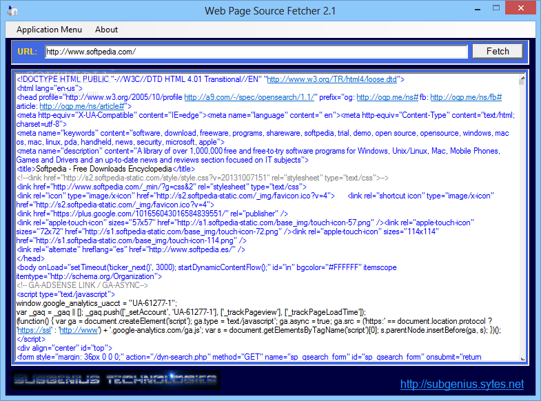 Web Page Source Fetcher
