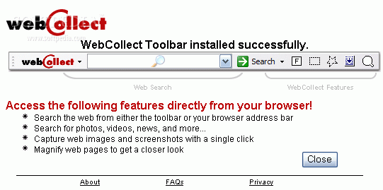 webCollect Toolbar