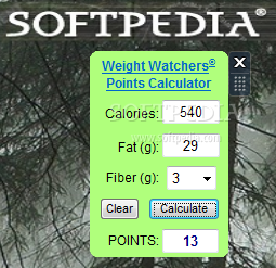 Weight Watchers Points Calculator