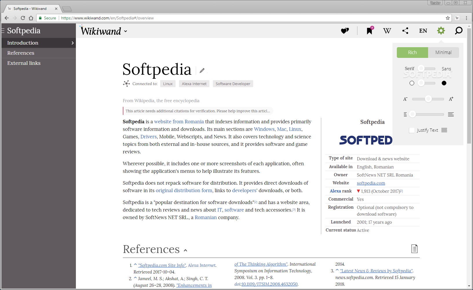 Wikiwand: Wikipedia Modernized - For Chrome