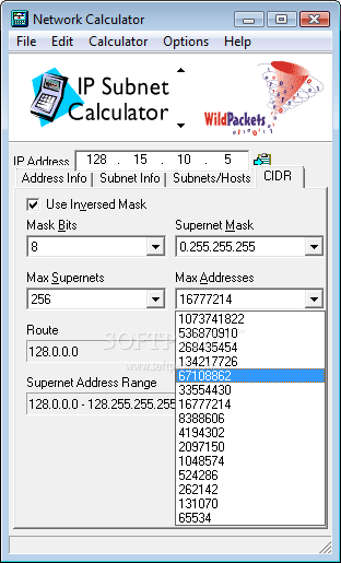 WildPackets Network Calculator