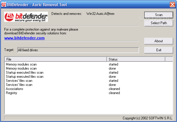Win32.Auric.A@mm Removal Tool